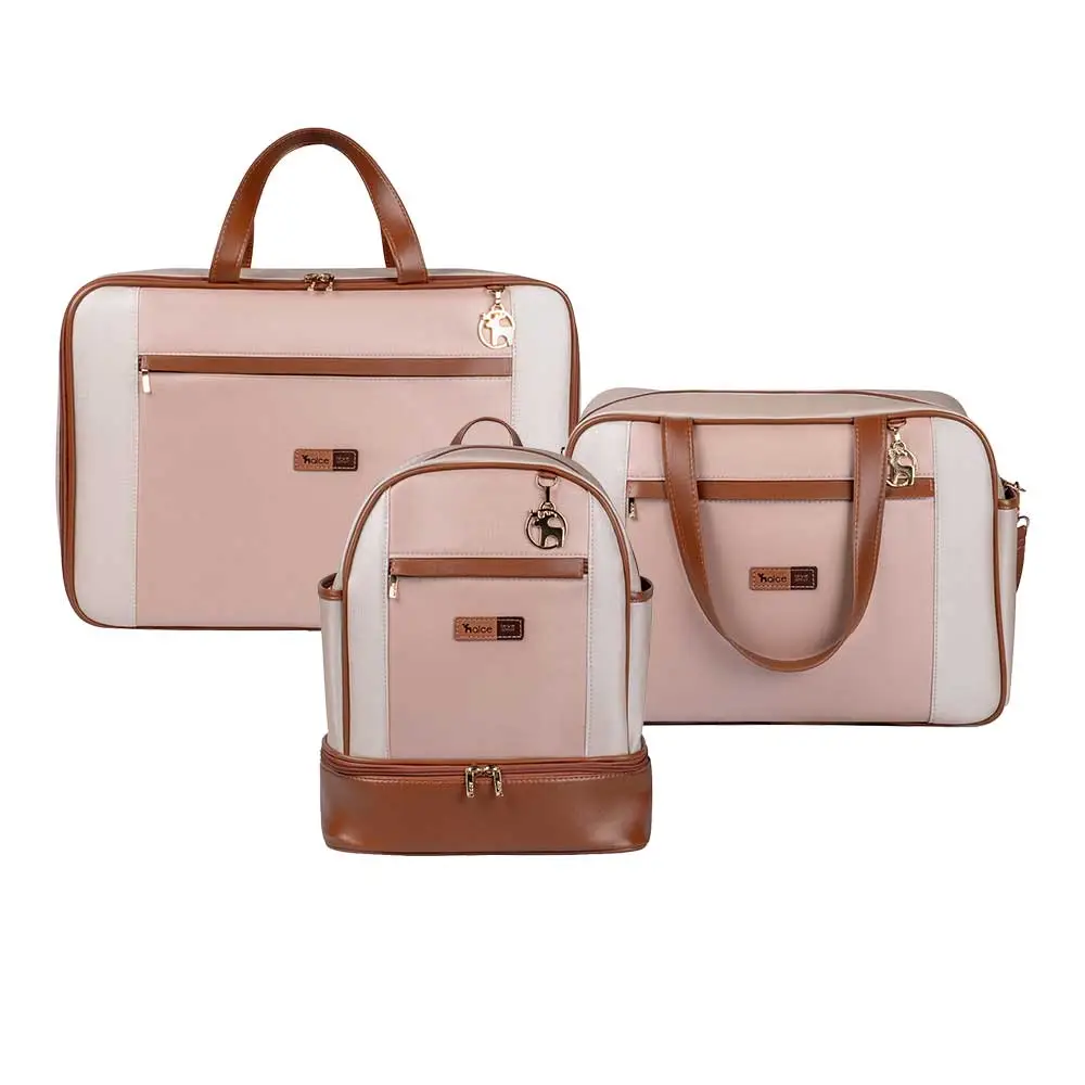 Kit Maternidade Bolsa Mala e Mochila Londres Rose | Alce